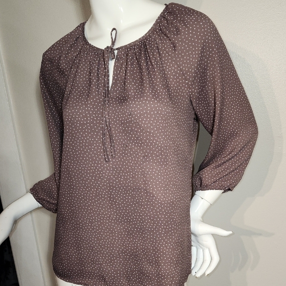 Elegant Polka Dot Blouse - Gray - Picture 5 of 8